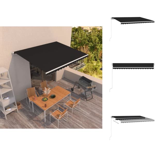 Markiser - Living Markis manuellt infällbar 400x350 cm antracit