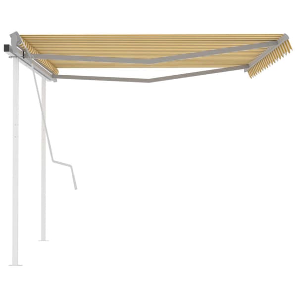 Markiisit - Living Manuaalisesti kelattava markiisi tolpilla 4x3,5m keltavalkoinen