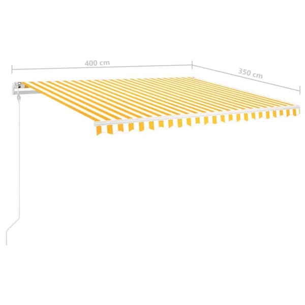 Markiisit - Living Manuaalisesti kelattava markiisi tolpilla 4x3,5m keltavalkoinen