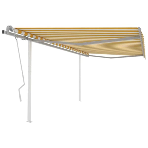Markiisit - Living Manuaalisesti kelattava markiisi tolpilla 4x3,5m keltavalkoinen