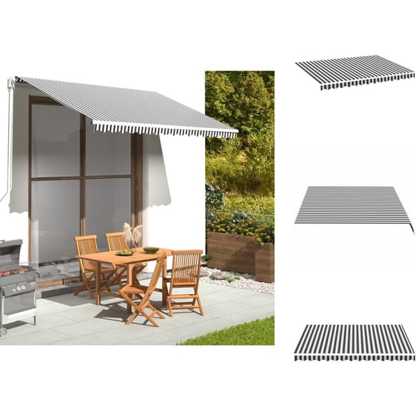 Markiser - Living Markisväv antracit och vit 3,5x2,5 m