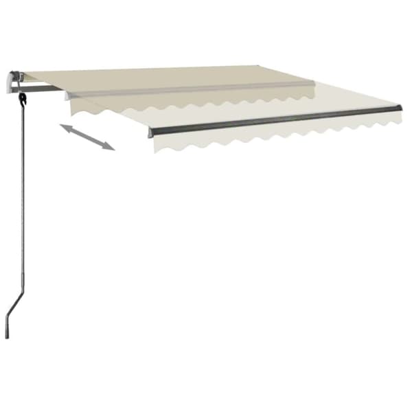 Markiser - Living markise m. LED-lys 300x250 cm manuel betjening cremefarvet