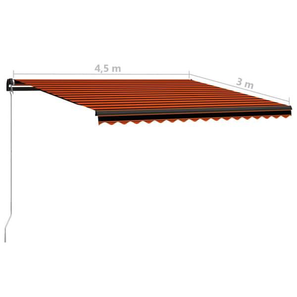 Markiisit - Living Manuaalisesti kelattava markiisi 450x300 cm oranssi ja ruskea