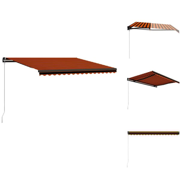 Markiisit - Living Manuaalisesti kelattava markiisi 450x300 cm oranssi ja ruskea
