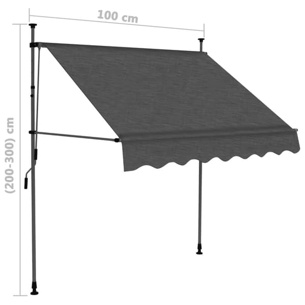 Markiisit - Living Sisäänkelattava markiisi LED-valoilla 100 cm antrasiitti