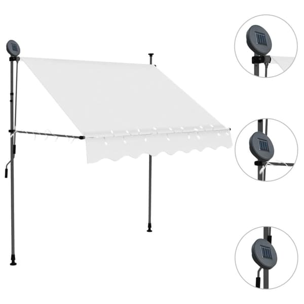 Markiser - Living Markis manuellt infällbar med LED 100 cm gräddvit