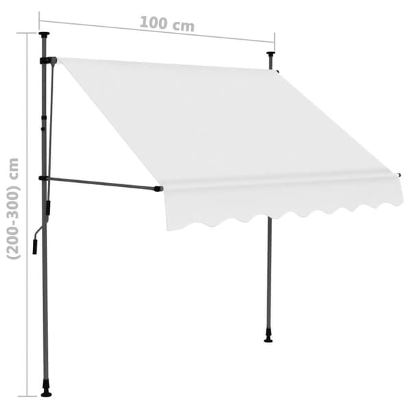 Markiser - Living Markis manuellt infällbar med LED 100 cm gräddvit