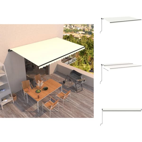 Markiisit - Living Manuaalisesti sisäänkelattava markiisi 500x350 cm kerma