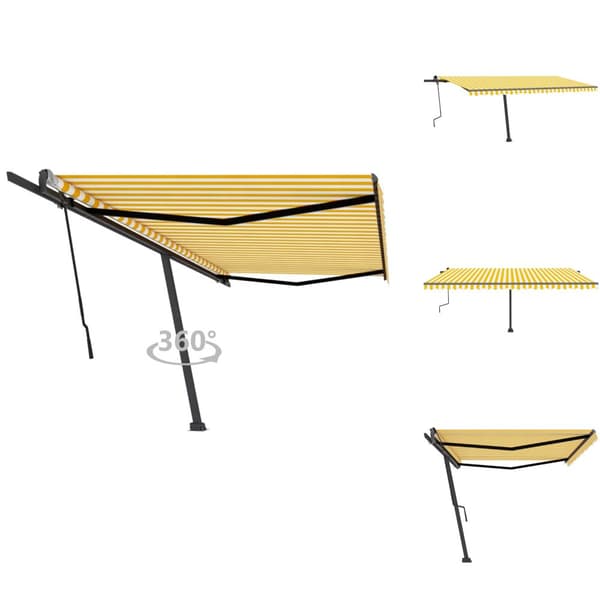 Markiser - Living Markis manuellt infällbar fristående 500x300 cm gul/vit