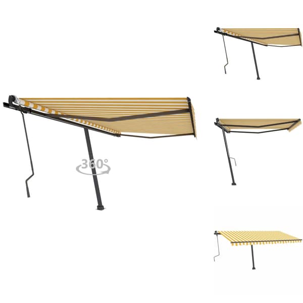 Markiser - Living Fristående markis manuell 400x300 cm gul/vit