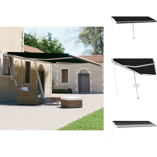 Markiser - Living Markis manuellt infällbar fristående 500x300 cm antracit