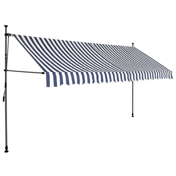 Markiisit - Living Sisäänkelattava markiisi LED-valoilla 400 cm sininen/valkoinen