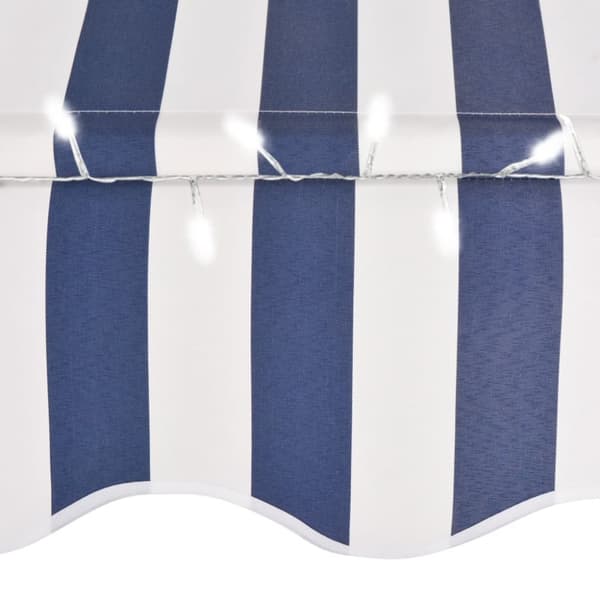 Markiisit - Living Sisäänkelattava markiisi LED-valoilla 400 cm sininen/valkoinen