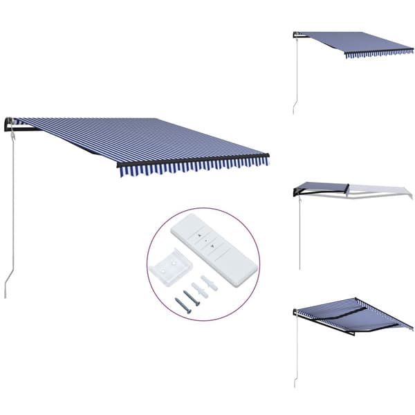 Markiisit - Living Automaattisesti sisäänkelattava markiisi 350x250 cm sin./valk.