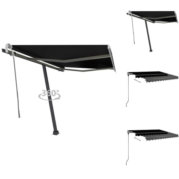 Markiser - Living Fristående markis manuellt infällbar 350x250 cm antracit