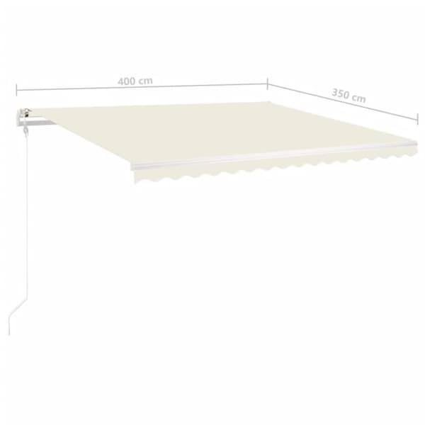 Markiser - Living Markis med stolpar manuellt infällbar 4x3,5 m gräddvit
