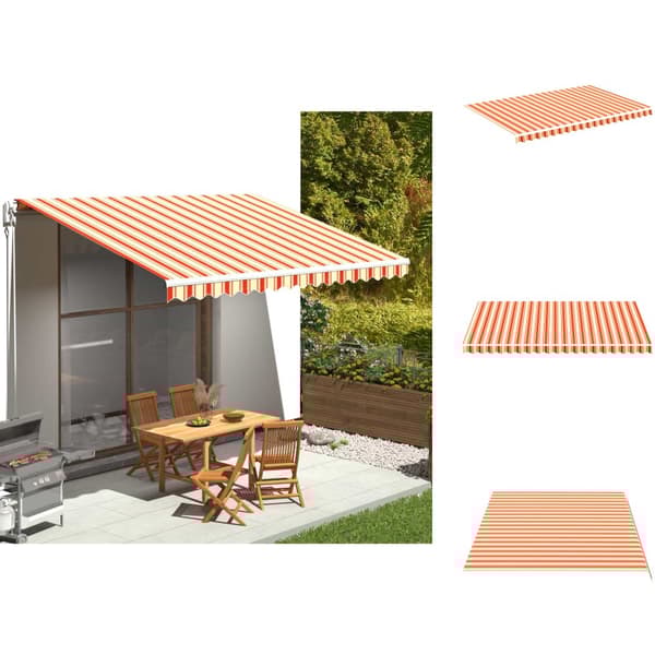 Markiser - Living udskiftningsdug til markise 4,5x3 m gul og orange