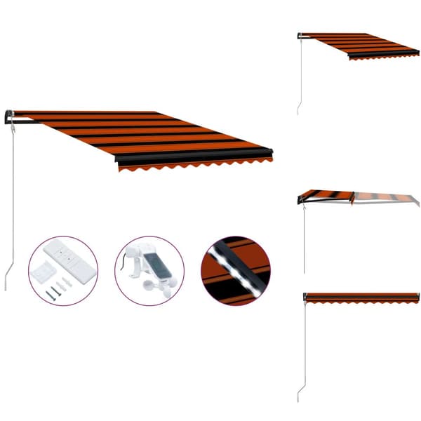 Markiisit - Living Sisäänkelattava markiisi tuulisensori/LED 300x250 cm orans/rusk