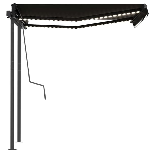 Markiser - Living Markis manuellt infällbar med LED 3x2,5 m antracit