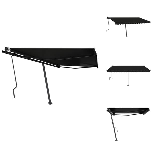 Markiisit - Living Vapaasti seisova sisäänkelattava markiisi 450x300cm antrasiitti