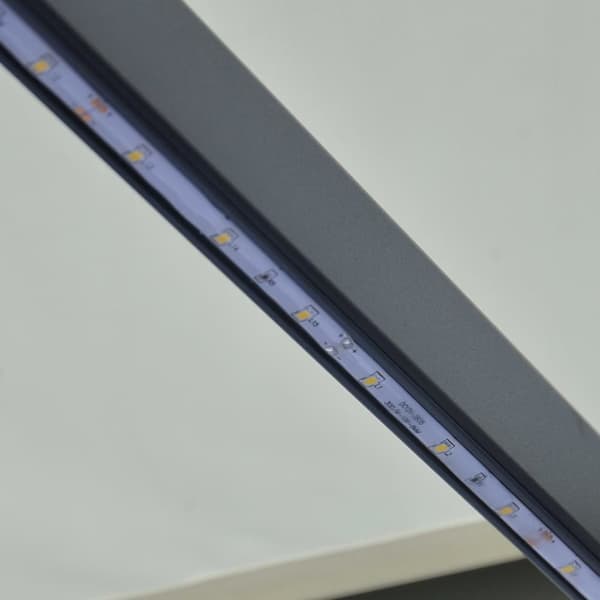 Markiser - Living Infällbar markis med vindsensor & LED 600x300 cm gräddvit