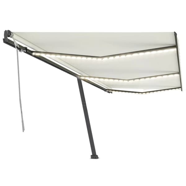 Markiser - Living Markis manuellt infällbar med LED 600x300 cm gräddvit