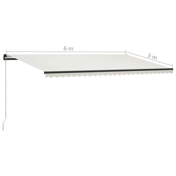 Markiser - Living foldemarkise manuel betjening 600x300 cm cremefarvet