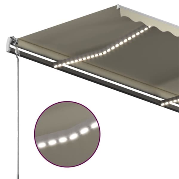 Markiser - Living Markis med LED manuellt infällbar 450x350 cm gräddvit
