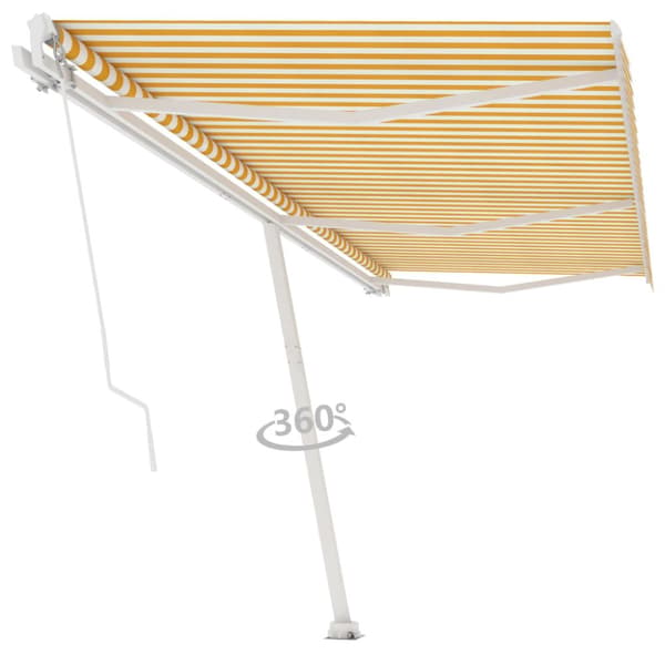 Markiser - Living Fristående markis manuellt infällbar 600x300 cm gul/vit