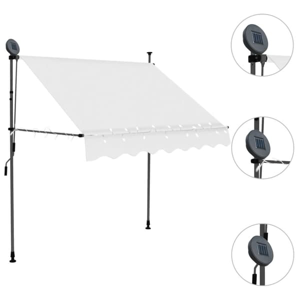 Markiisit - Living Sisäänkelattava markiisi LED-valoilla 200 cm kerma
