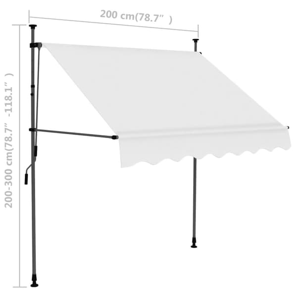 Markiisit - Living Sisäänkelattava markiisi LED-valoilla 200 cm kerma