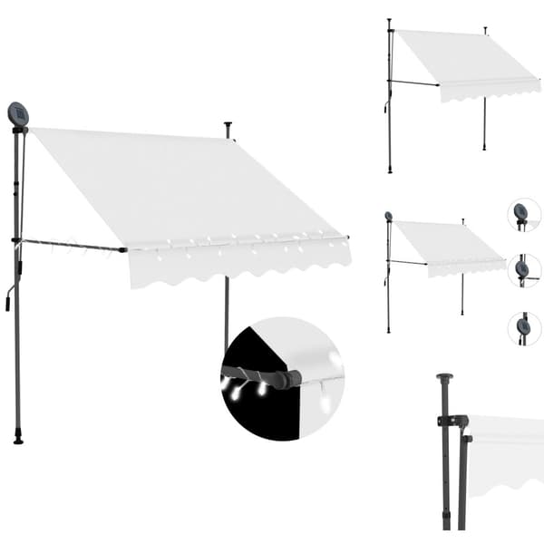 Markiisit - Living Sisäänkelattava markiisi LED-valoilla 200 cm kerma