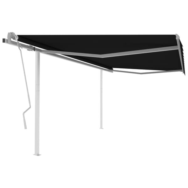 Markiisit - Living Manuaalisesti kelattava markiisi tolpilla 4,5x3 m antrasiitti