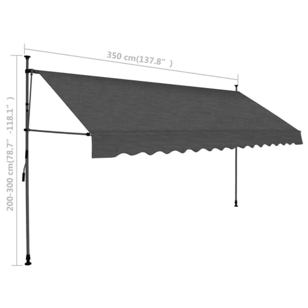 Markiisit - Living Sisäänkelattava markiisi LED-valoilla 350 cm antrasiitti