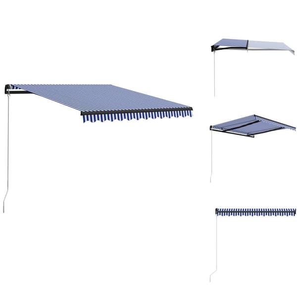 Markiisit - Living Manuaalisesti sisäänkelattava markiisi 300x250 cm sinivalkoinen
