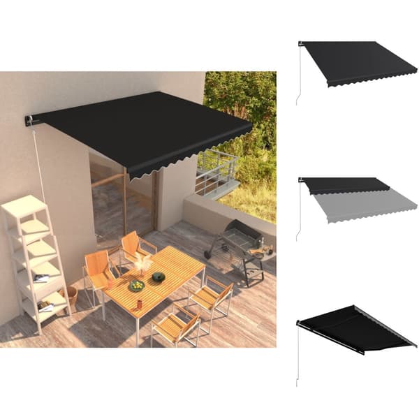 Markiisit - Living Manuaalisesti sisäänkelattava markiisi 400x300 cm antrasiitti