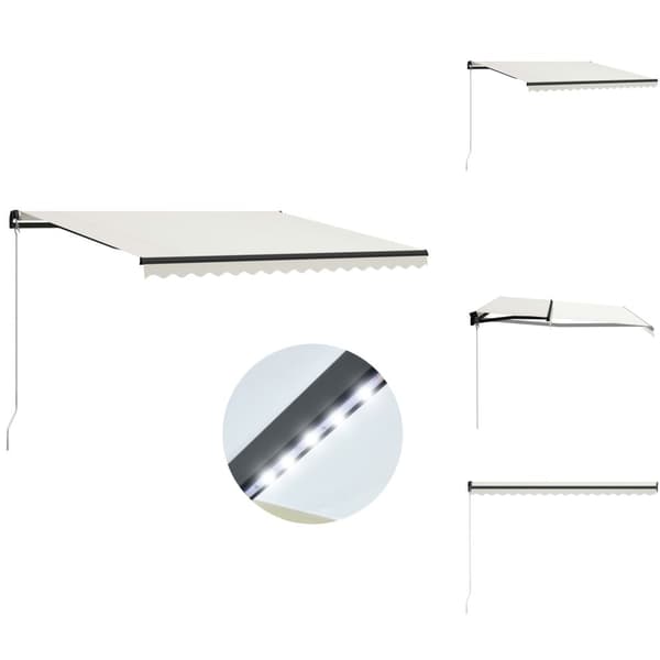 Markiser - Living Markis manuellt infällbar med LED 400x300 cm gräddvit