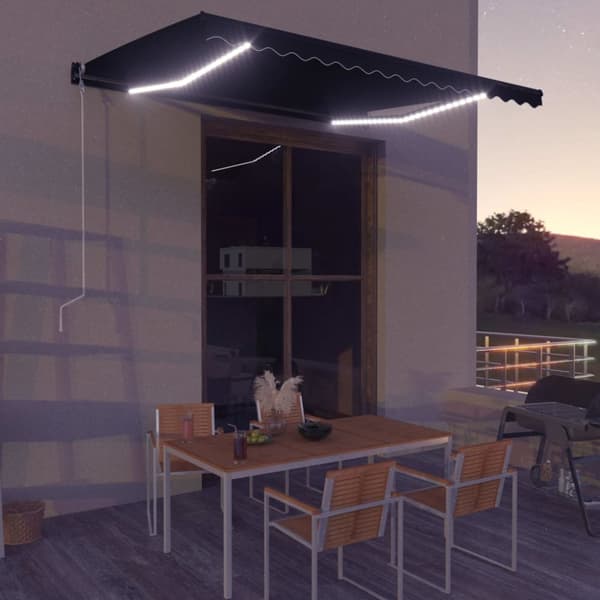 Markiser - Living Markis manuellt infällbar med LED 400x300 cm antracit