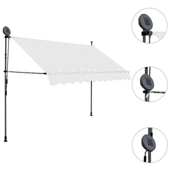 Markiisit - Living Sisäänkelattava markiisi LED-valoilla 300 cm kerma