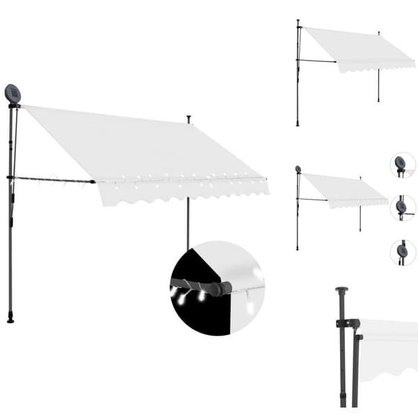 Markiisit - Living Sisäänkelattava markiisi LED-valoilla 300 cm kerma