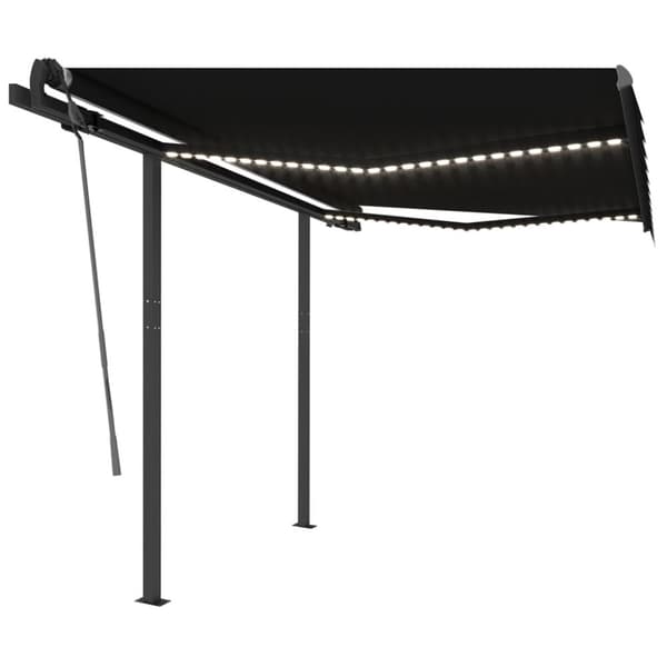 Markiser - Living Markis manuellt infällbar med LED 3,5x2,5 m antracit