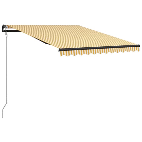 Markiser - Living manuel foldemarkise m. vindsensor & LED 300x250 cm gul og hvid