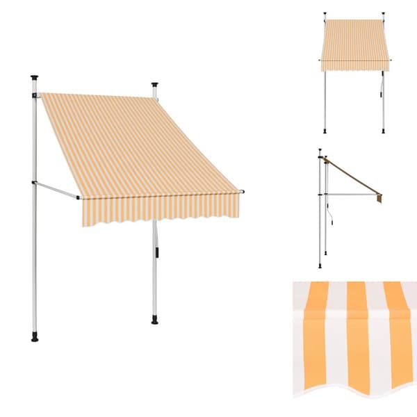 Markiser - Living Markis manuellt infällbar 100 cm orange och vita ränder