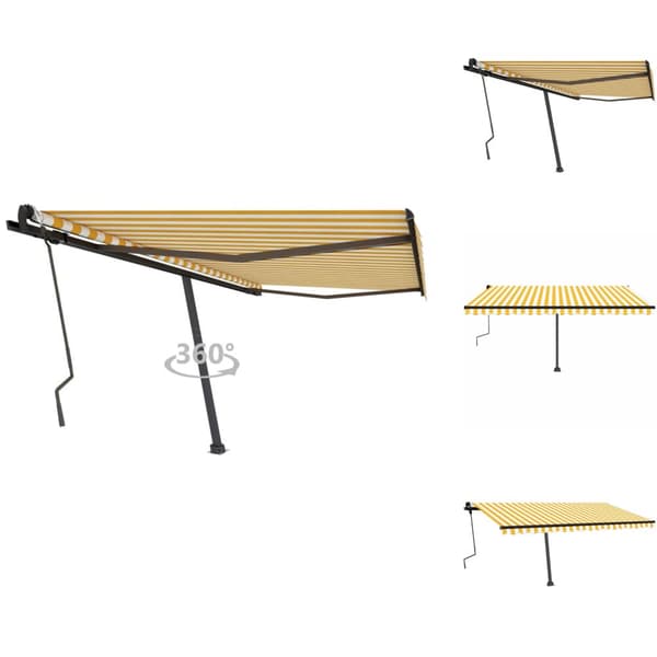 Markiser - Living Fristående markis manuell 450x300 cm gul/vit