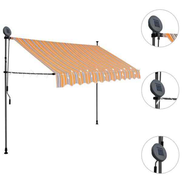 Markiser - Living Markis manuellt infällbar med LED 300 cm gul och blå