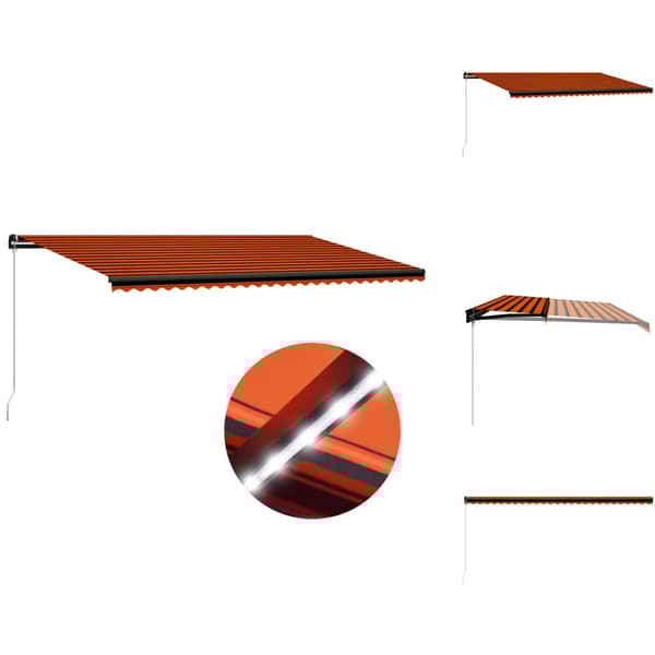 Markiser - Living Markis manuellt infällbar med LED 600x300 cm orange och brun