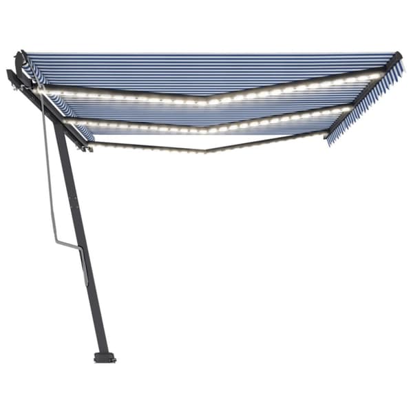 Markiser - Living Markis manuellt infällbar med LED 600x300 cm blå och vit