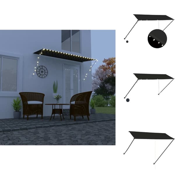 Markiser - Living Markis med LED 300x150 cm antracit
