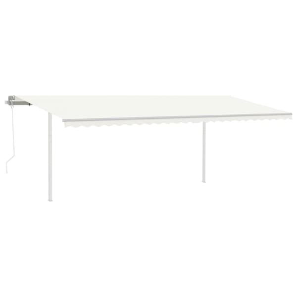 Markiser - Living markise m. LED + vindsensor 6x3,5 m automatisk cremefarvet