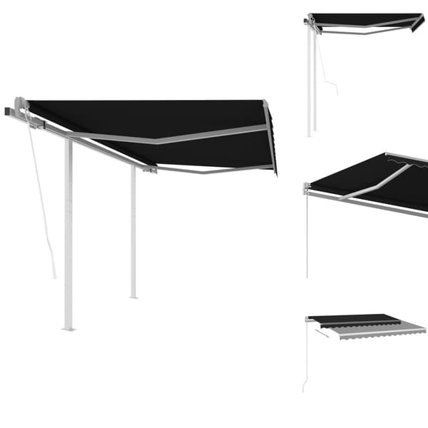 Markiisit - Living Automaattisesti kelautuva markiisi tolpilla 3x2,5 m antrasiitti